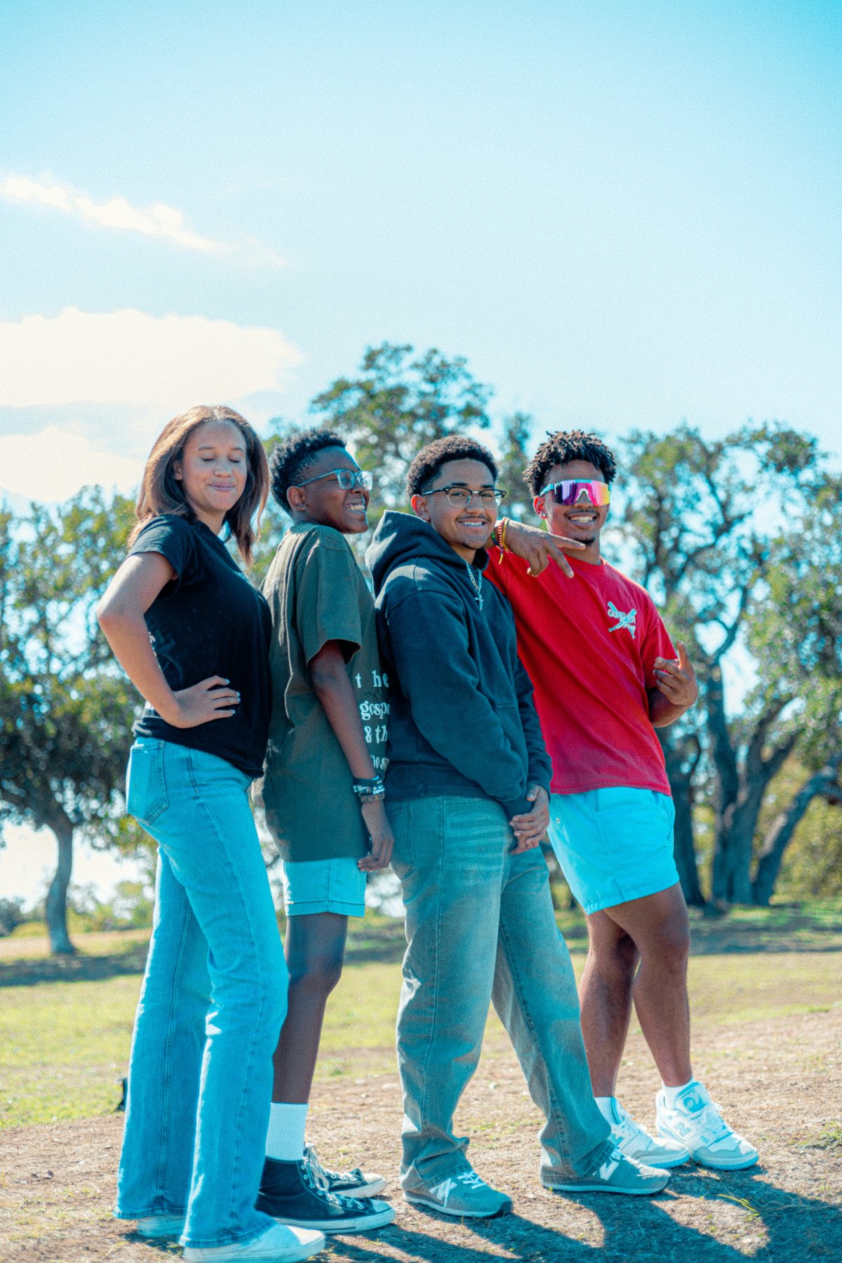 A group of teens exploring together